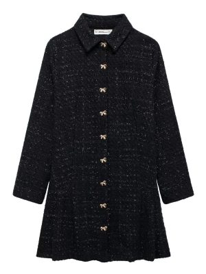 Collared Stereo Mini Dress for Fall Women