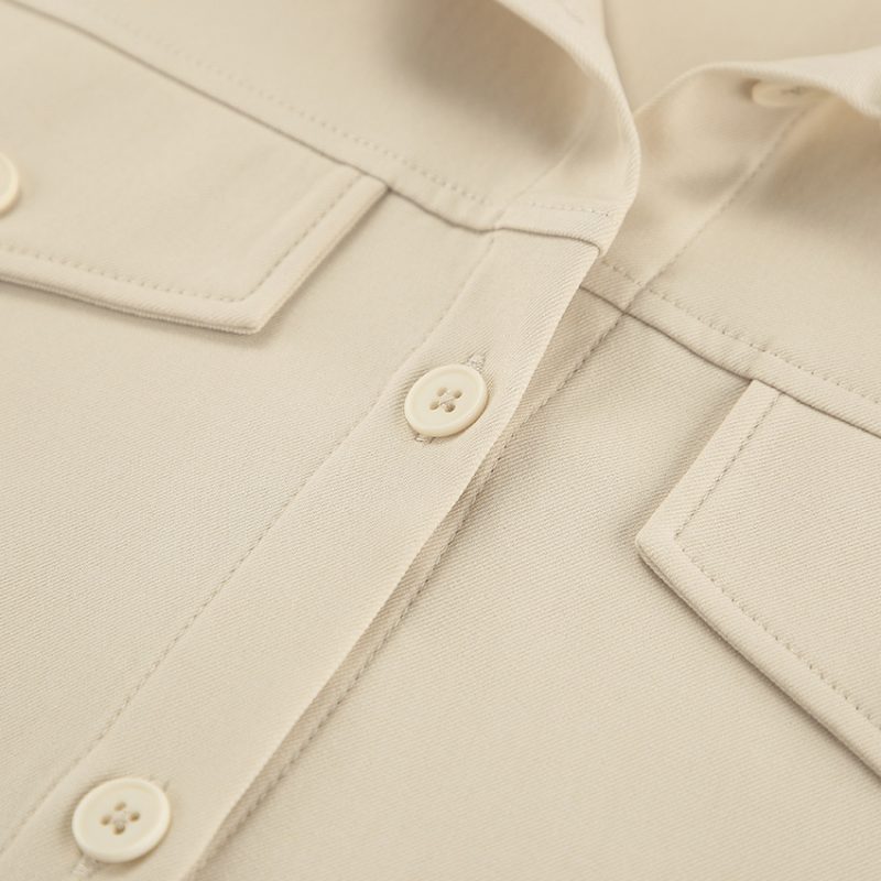 Office Khaki Belted Drop Shoulder Dress Women - Image 3