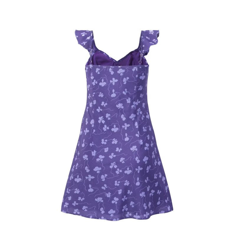 Vintage Ruffled V-Neck Slim Holiday Dress - Image 2
