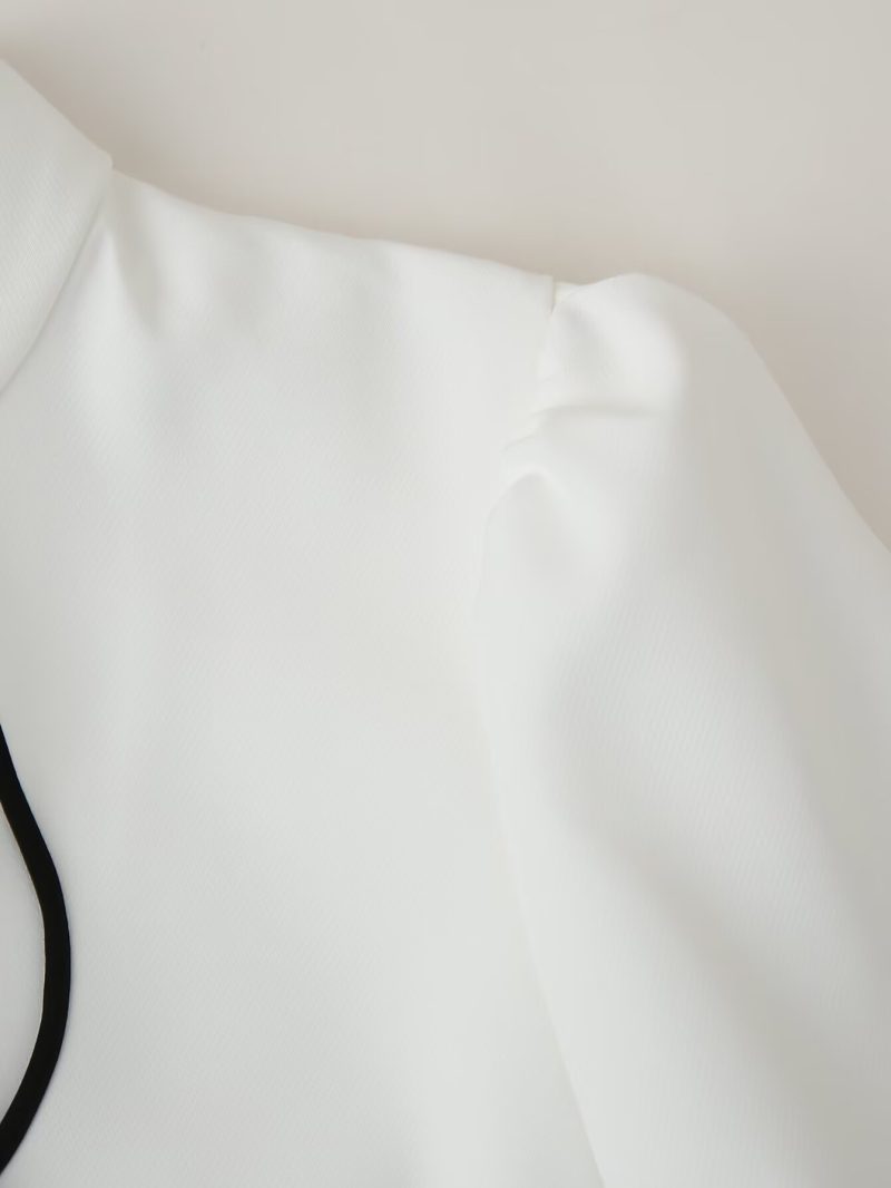 Sexy White Long Sleeve Short Women’s Dress - Image 4