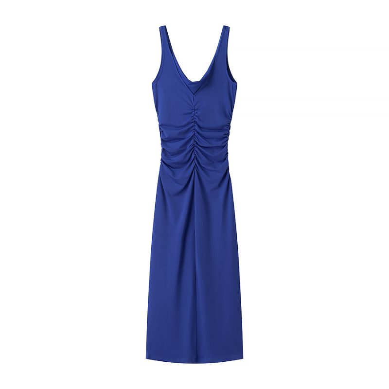 Elegant Pleated Sleeveless Midi Dress for Women - Image 2