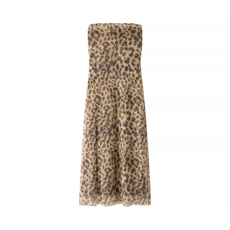 Classic Leopard Print Western Style Casual Dress - Image 2