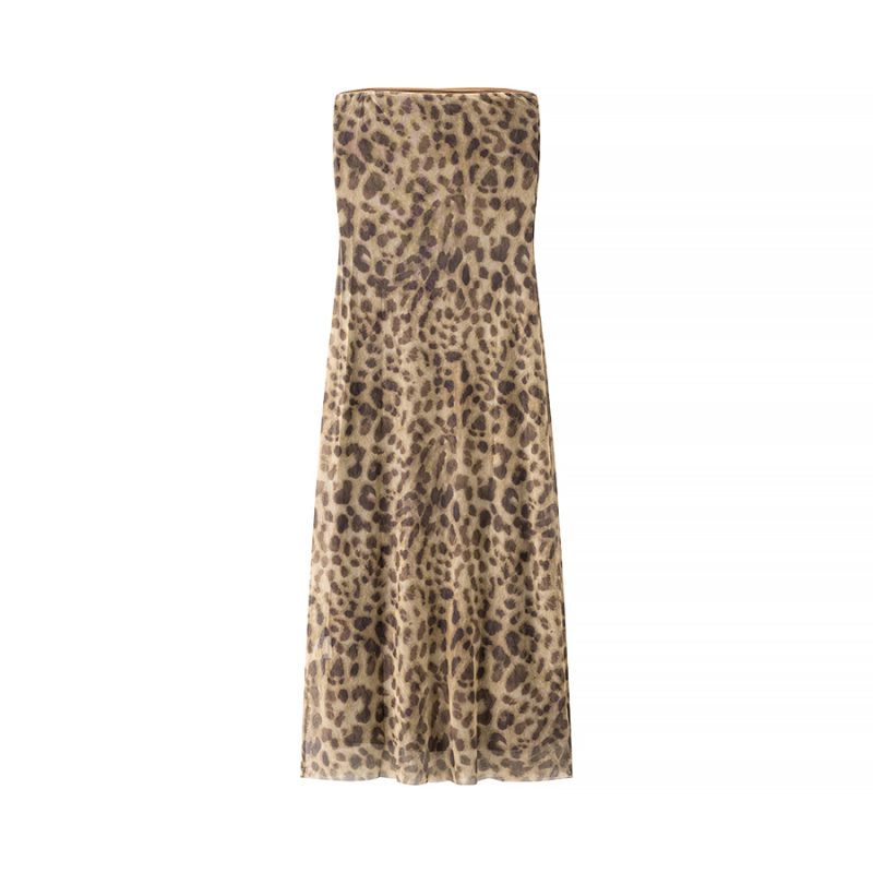 Classic Leopard Print Western Style Casual Dress - Image 3