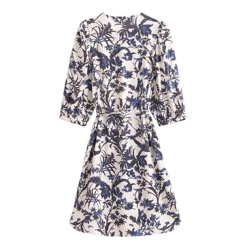 Bohemian Printed Rayon Belted Mid Length Dress - Image 2