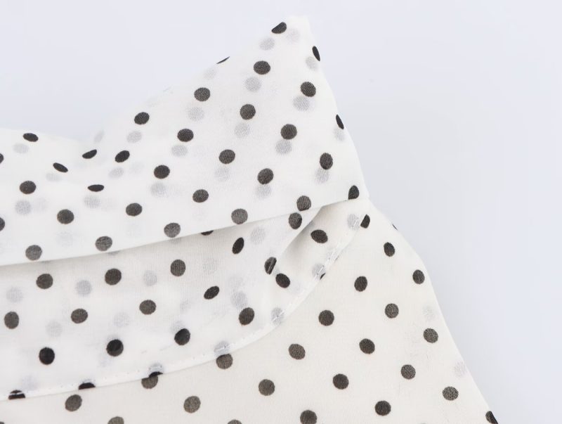 Polka Dot Sleeveless Hanging Collar Summer Dress - Image 3