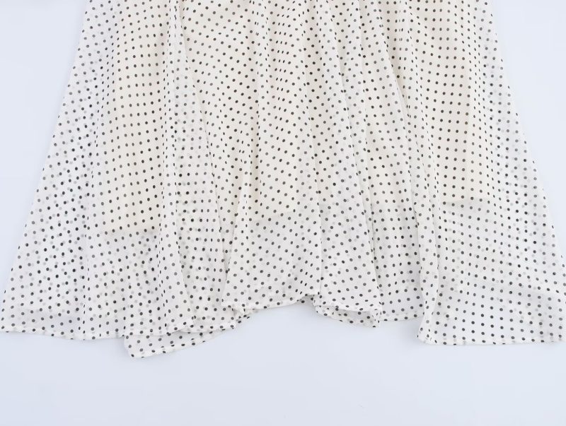 Polka Dot Sleeveless Hanging Collar Summer Dress - Image 4