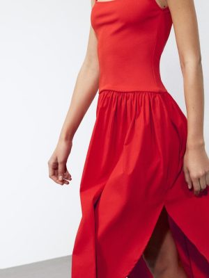 Solid Color Spaghetti Strap Summer Dress