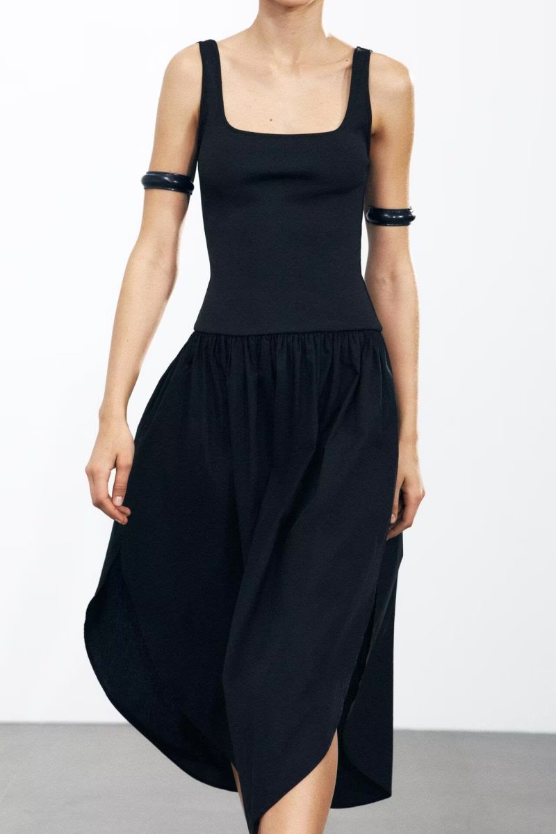Solid Color Spaghetti Strap Summer Dress - Image 2