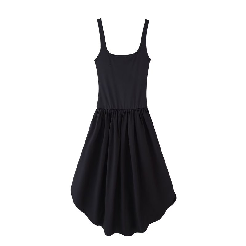 Solid Color Spaghetti Strap Summer Dress - Image 4