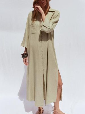 Women’s Summer Office Polo Shirt Dress Casual