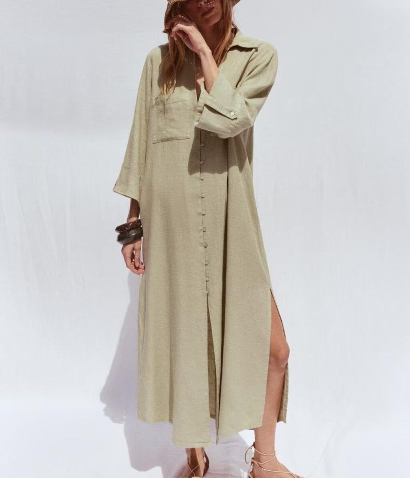 Women’s Summer Office Polo Shirt Dress Casual