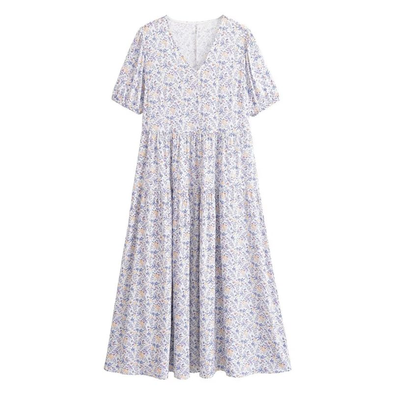Summer Bohemian Floral Print Casual Beach Dress - Image 2