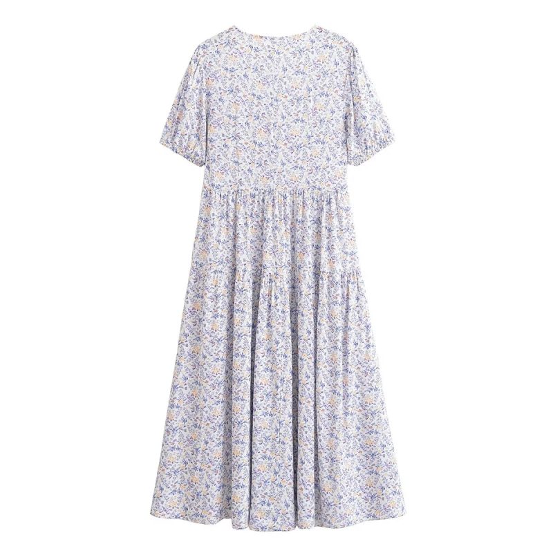 Summer Bohemian Floral Print Casual Beach Dress - Image 3