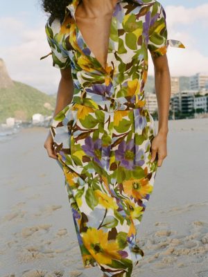 Women’s Printed Poplin Dress for Warmer Seasons