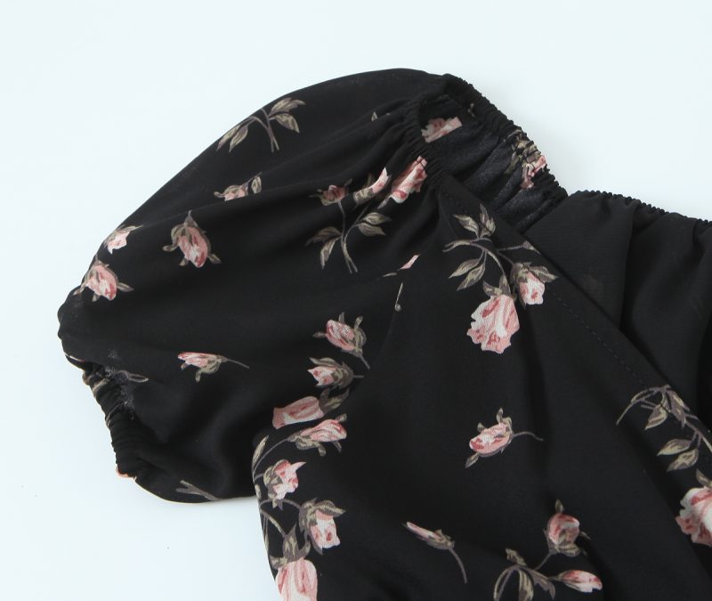 Women’s Short Sleeve Floral Ruffle Top - Image 3