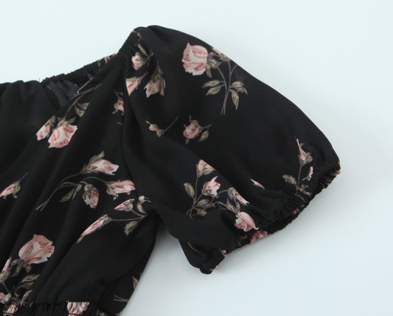 Women’s Short Sleeve Floral Ruffle Top - Image 4