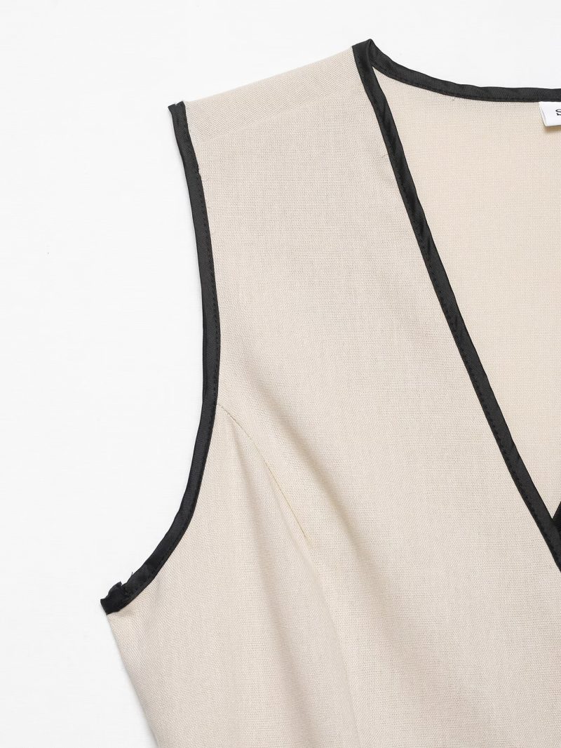 Summer Belted Blended Fabric Midi Dress - Image 2