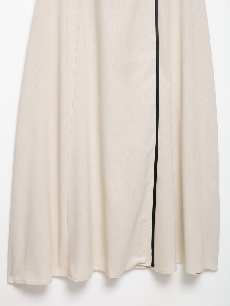Summer Belted Blended Fabric Midi Dress - Image 4