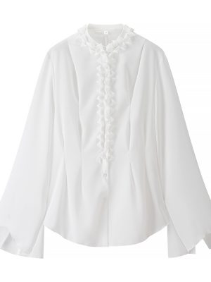 Women’s Summer Single Breasted White Blouse