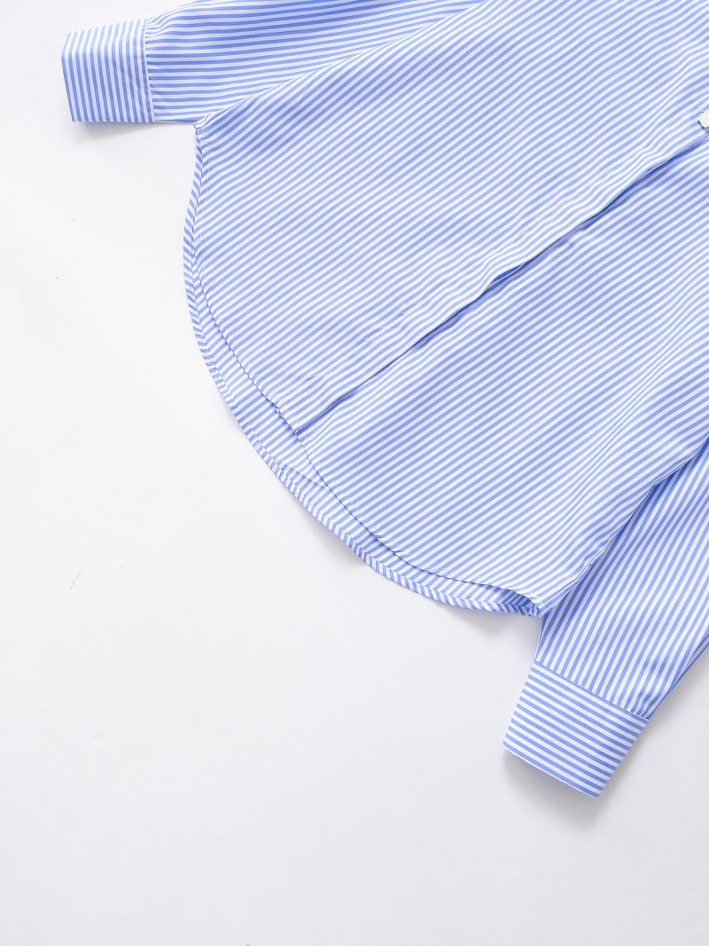 Elegant Striped Shirt with Decorative Buttons - Image 3