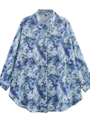 Women’s Loose Fit Summer Button Down Blouse