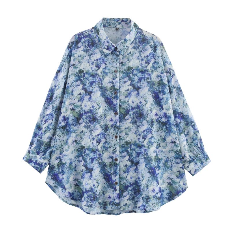 Women’s Loose Fit Summer Button Down Blouse