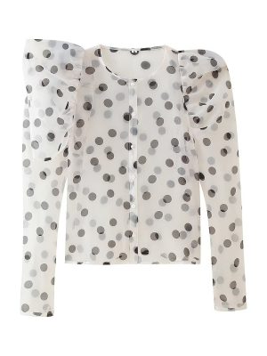 Summer Polka Dot Organza Blouse for Women