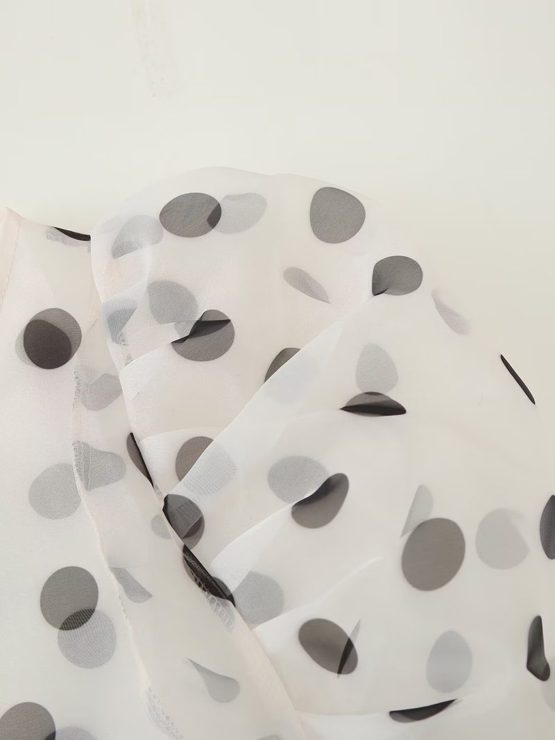 Summer Polka Dot Organza Blouse for Women - Image 4