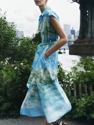 Women’s Printed Shirt Dress for Summer Days