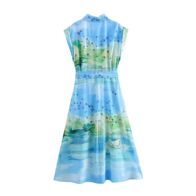 Women’s Printed Shirt Dress for Summer Days - Image 2