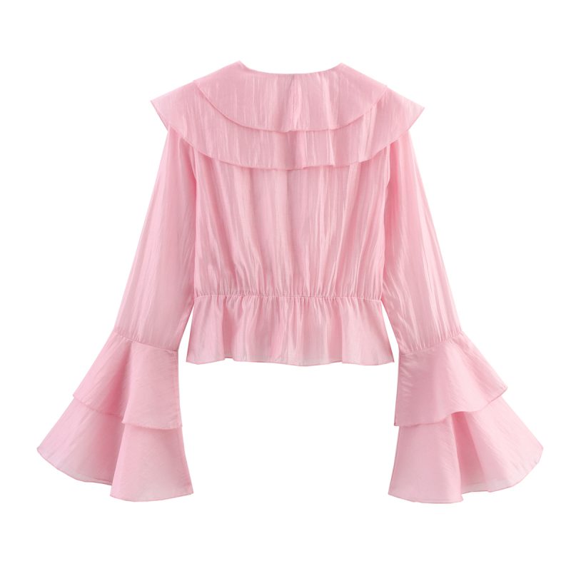 Chiffon Tencel Cotton Multi-Layer Summer Blouse - Image 3