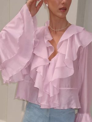 Chiffon Tencel Cotton Multi-Layer Summer Blouse