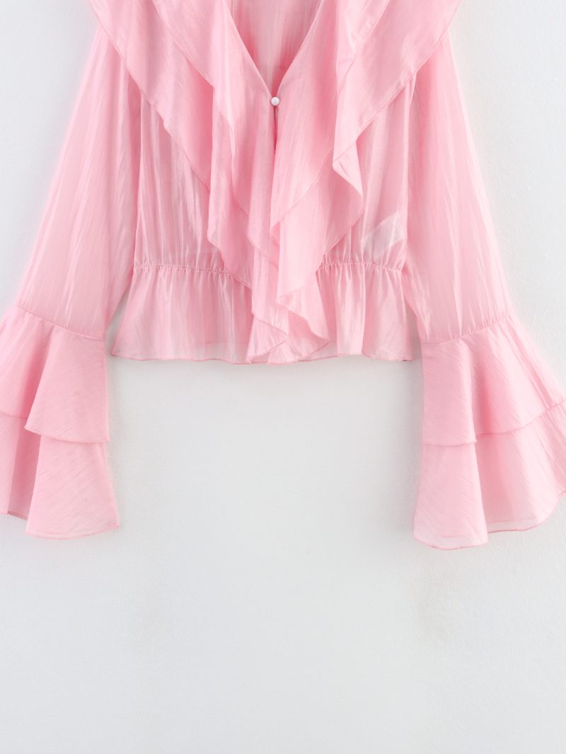 Chiffon Tencel Cotton Multi-Layer Summer Blouse - Image 4