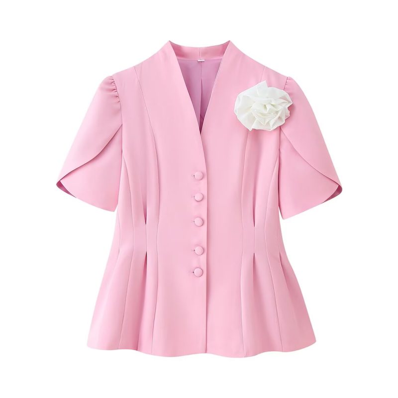 Handmade Floral Waist Slimming Top for Women