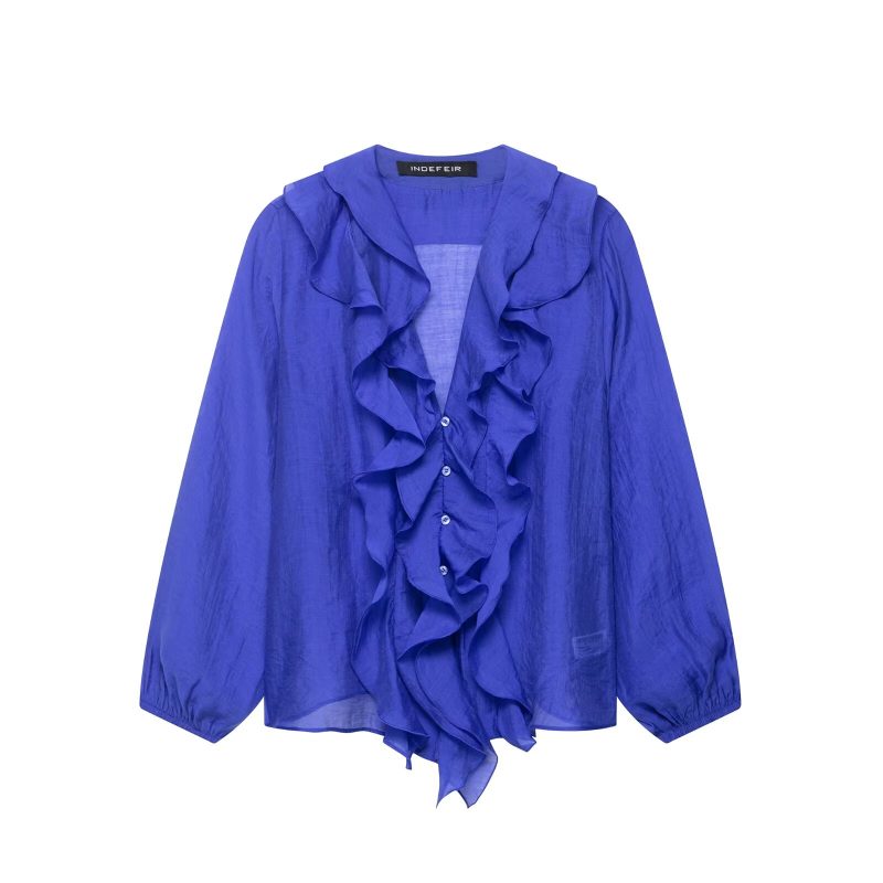 Elegant Laminated Design Long Sleeve Shirt Women - Image 4