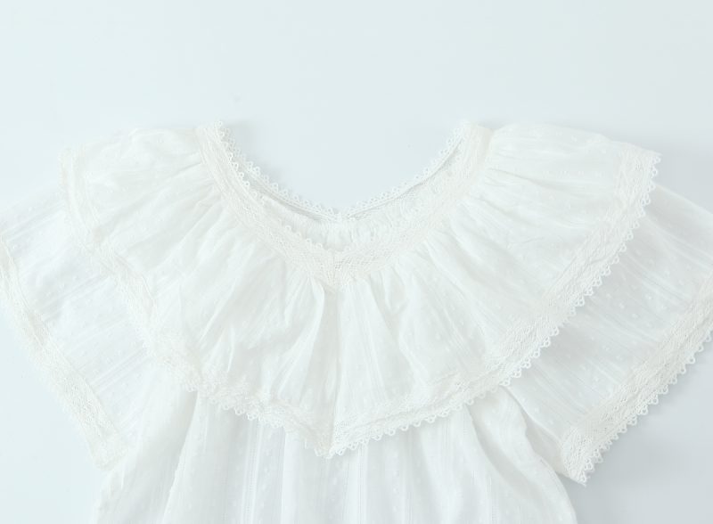 Summer Sweet Loose Fit Lace Trim Shirt - Image 3