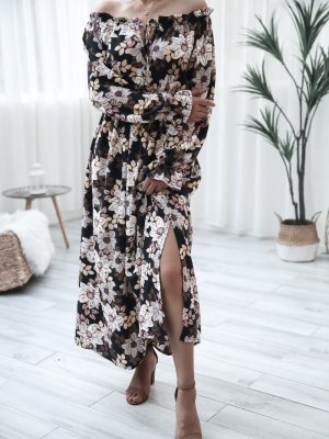 Floral Strapless Bell Sleeve Vacation Dress
