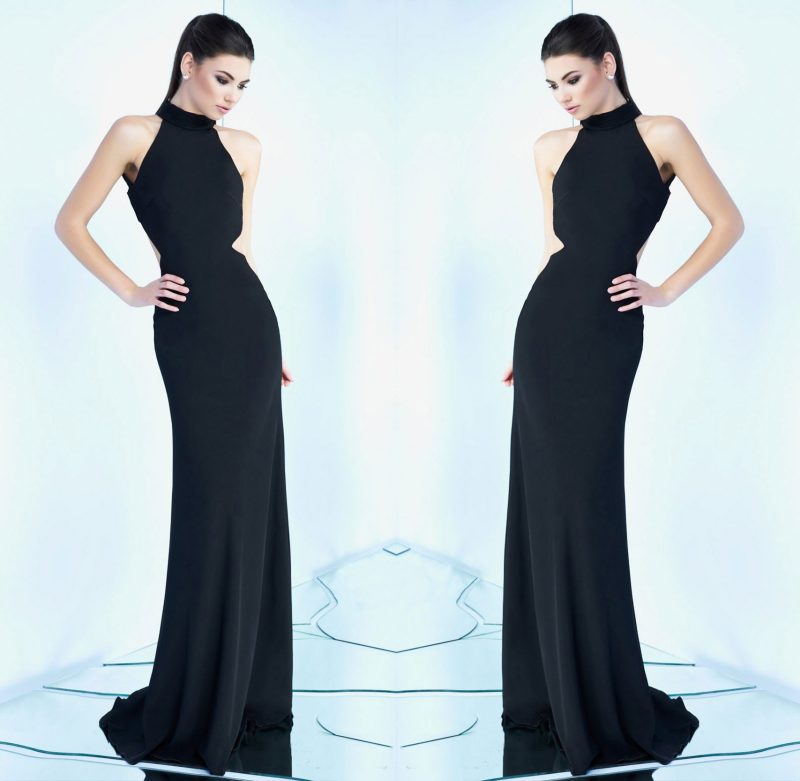 Elegant Halter Lace-Up Long Evening Dress - Image 4