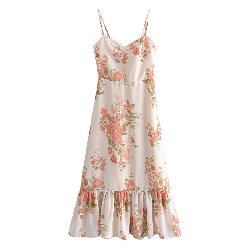Floral Slimming Waist Slip Dress for Summer - Image 2