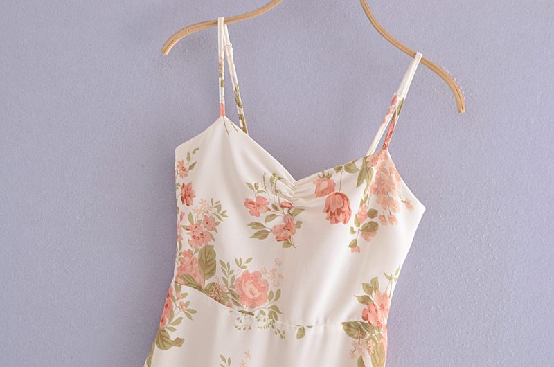 Floral Slimming Waist Slip Dress for Summer - Image 4