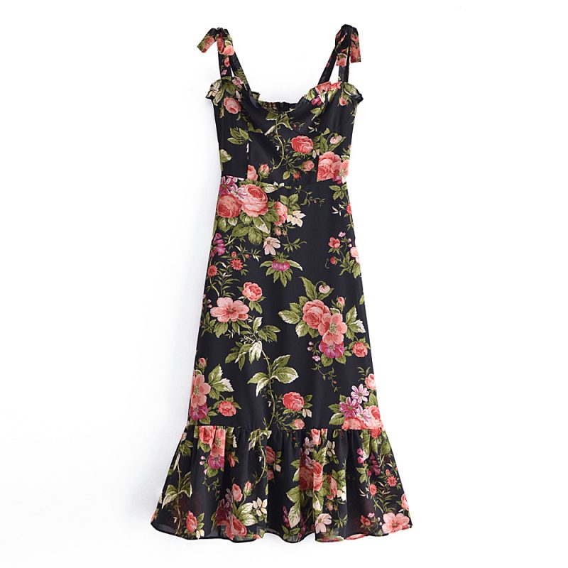 Summer Lace Midi Dress with Tie Straps - Image 2