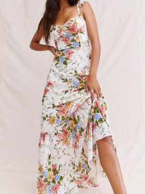 Elegant Spring Ruffled Lace Tube Top Dress