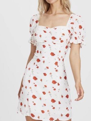 Fresh Floral Slim Fit Elastic Back Summer Dress