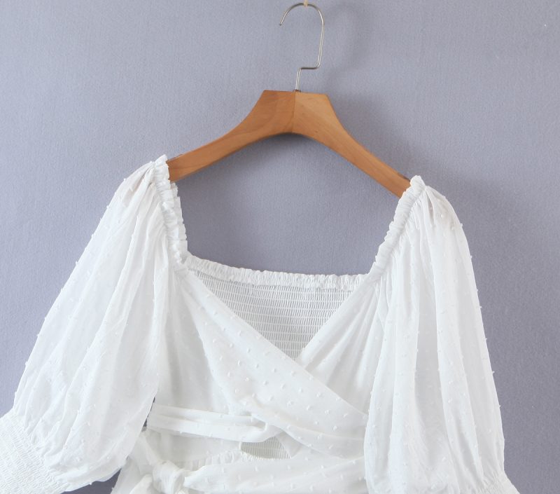 Solid Color Short Sleeve Dress for Women - Image 3