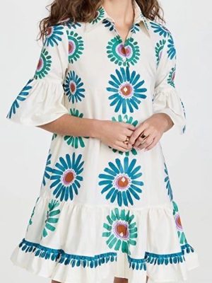 Gothic Style Puff Sleeve Shirt Dress Women