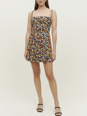 Retro Floral Tie-Back Suspender Summer Dress