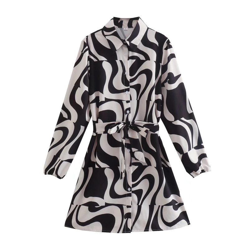 Collared Shirt Dress for Spring Summer Women