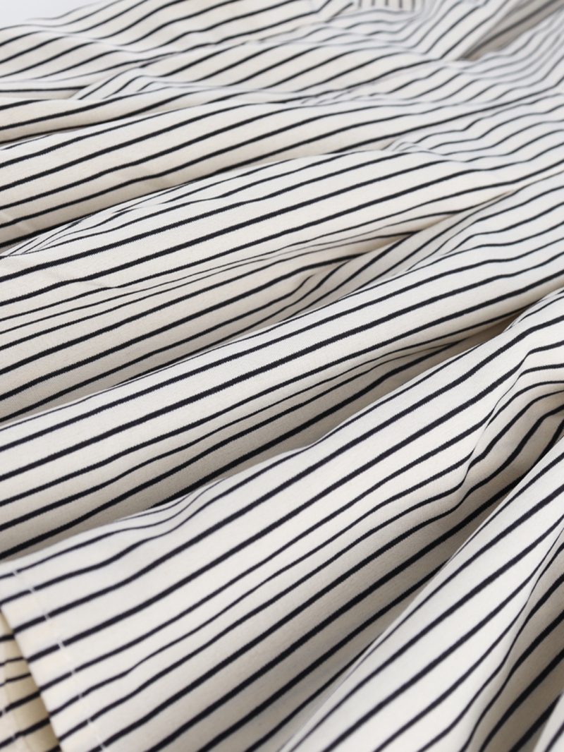 All-Matching Slim Fit Striped Pleated Top - Image 4