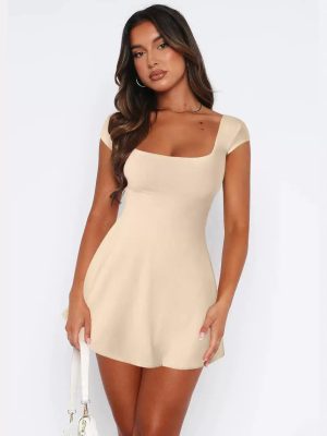 Y2K Slim Fit Backless Lace-Up Dress
