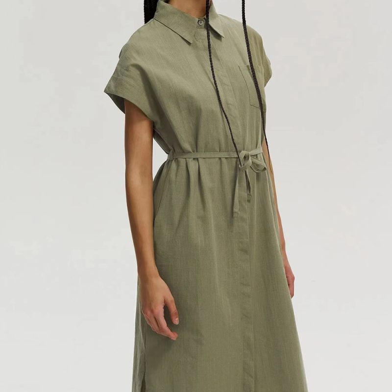 Women’s Casual Waist Defined Shirt Dress - Image 2
